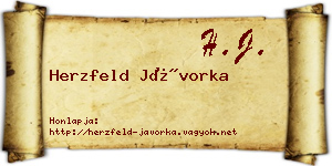 Herzfeld Jávorka névjegykártya
